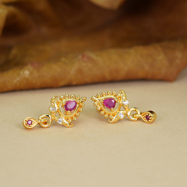 Fashion Forward AD Diamond Gold-Plated Earrings