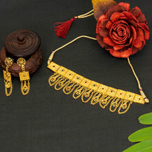 Attractive Choker Gold Plated Necklace Set for Women and Girls