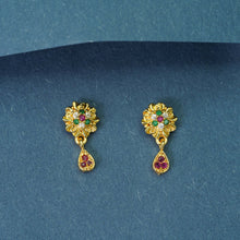 Glamorous Golden AD Diamond Studs For Women and Girls