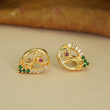 Fashionable Gold-Plated AD Diamond Studs For Women and Girls