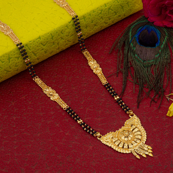Traditional Brass Long Mangalsutra with 22K Gold Plating
