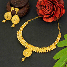 Stylish and Trendy Copper Gold Plated Necklace Set For Women and Girls