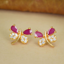 Charming Gold-Plated AD Diamond Earrings For Women