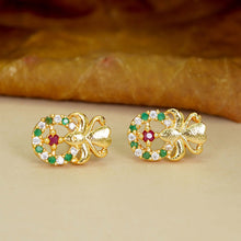 Stylish AD Diamond Gold-Plated Studs For Women and Girls