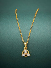 22K Gold Plated Stylish Round AD Studs Necklace Chain For Women and Girls