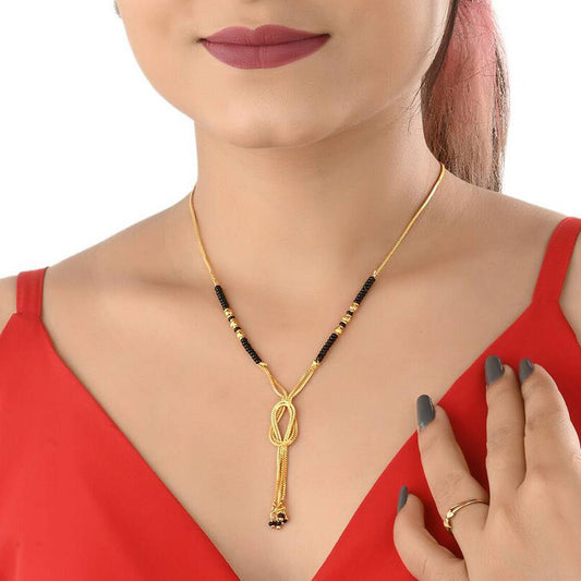 Stylish and Trendy Daily Wear Gold Plated Necklace Mangalsutra For Women and Girls
