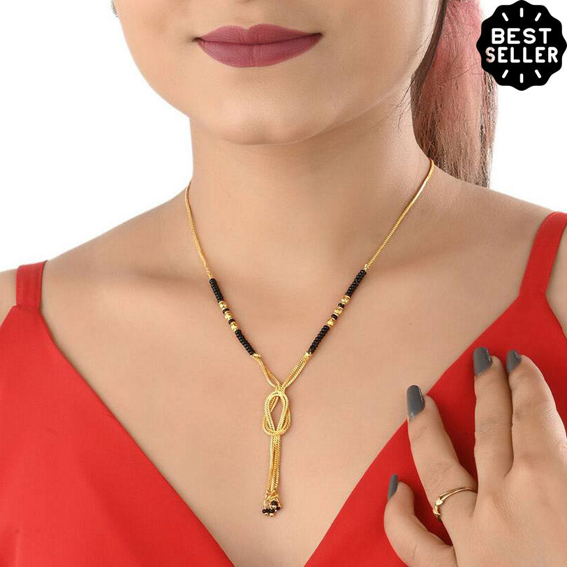 Stylish and Trendy Daily Wear Gold Plated Necklace Mangalsutra For