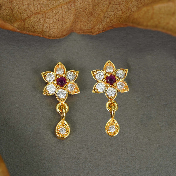 Glam Gold-Plated AD Diamond Studs Earrings For Women