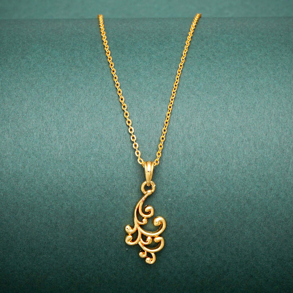 Daily Wear Simple Gold Plated Necklace Chian Pendent For Women and Girls