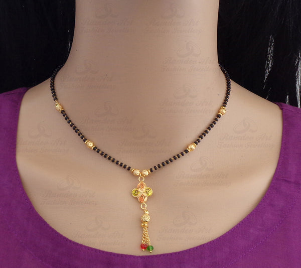 22K Gold Plated Floral Mangalsutra For Women