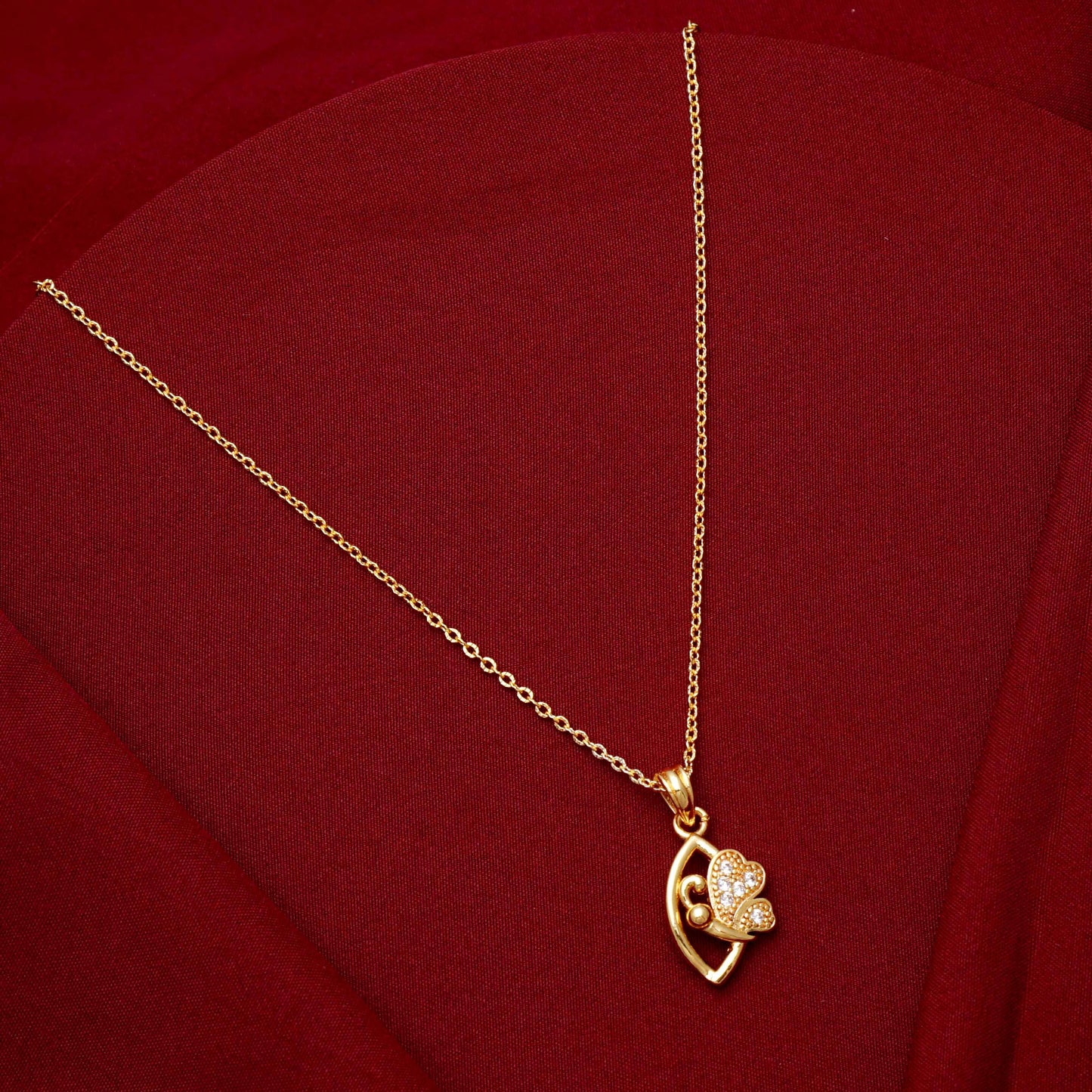 Butterfly Star and Heart shape Gold Chain Pendant For Girls and Women