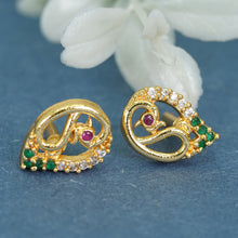 Fashionable Gold-Plated AD Diamond Studs For Women and Girls