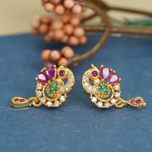 Charming Gold-Plated AD Diamond Earrings