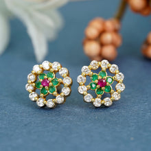 Stylish Gold-Plated AD Diamond Sparkle Studs For Women