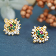 Stylish Glow Gold-Plated AD Diamond Studs For Women and Girls