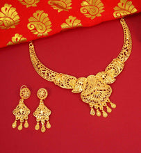 Traditional Gold Plated Choker Necklace Set for Women and Girls