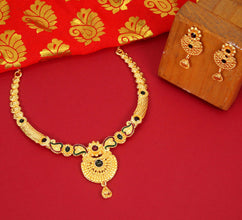 Ramdev Incredible Gold plated Necklace Set for Women and Girls