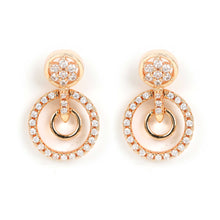 Elegant Rose Gold Stud Earrings with Brilliant American Diamonds