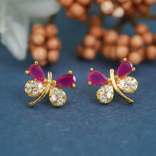 Charming Gold-Plated AD Diamond Earrings For Women