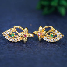 Fashion-Forward Gold-Plated AD Diamond Studs Earrings For Women