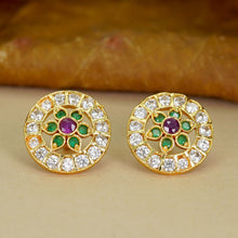 Fashion Forward AD Diamond Gold-Plated Earrings