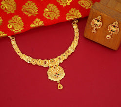 Stylish and Trendy Gold Plated Jewellery Set For Women and Girls With Earrings