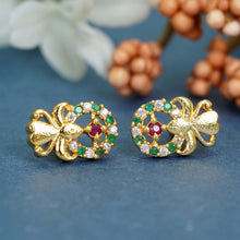 Stylish AD Diamond Gold-Plated Studs For Women and Girls