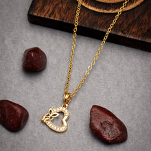 Heart and Butterfly 22K Gold Plated Necklace Chain For Women and Girls