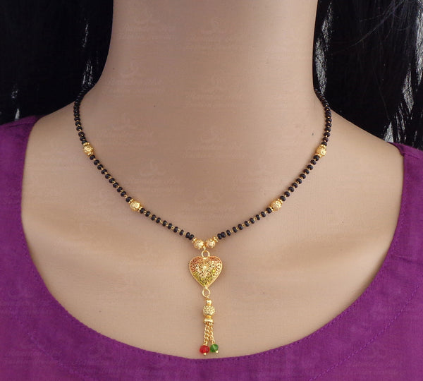 22K Golden Floral Mangalsutra For Women and Girls