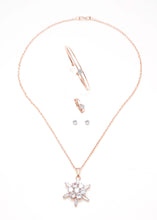 Rose Gold Plated Zircon Studs Necklace Set by Ramdev Art Fashion Jewellery