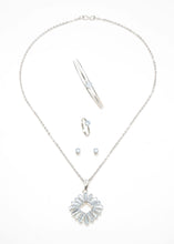 Sparkling Silver Zircon Necklace Set For Women and Girls