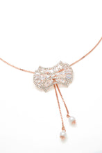 Rose Gold Plated Ad Diamond Studs Necklace Chain For Women and Girls