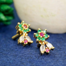 Stunning AD Diamond Gold-Plated Studs For Women and Girls