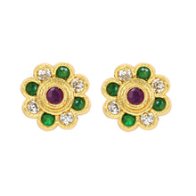 Stylish AD Diamond Gold-Plated Studs Earrings For Women