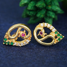 Fashionable Gold-Plated AD Diamond Studs For Women and Girls