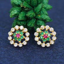 Stylish Gold-Plated AD Diamond Sparkle Studs For Women