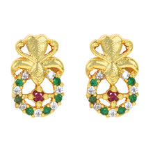 Stylish AD Diamond Gold-Plated Studs For Women and Girls