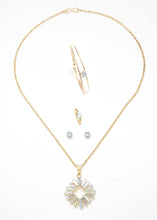 22K Gold Plated Zircon Studs Pendant Necklace For Women and Girls