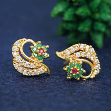 Classy Gold-Plated AD Diamond Earrings