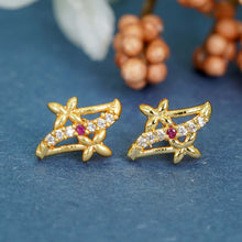 Polished Gold-Plated AD Diamond Earrings