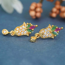 Charming Gold-Plated AD Diamond Earrings