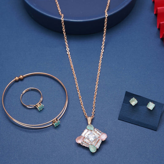 Wonderful Ad Diamond Studs Necklace Set For Women and Girls By Ramdev Art Fashion Jewellery