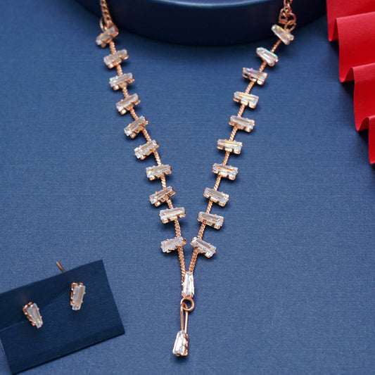 Stunning Ad Diamond Studs Necklace Set For Women and Girls By Ramdev Art Fashion Jewellery