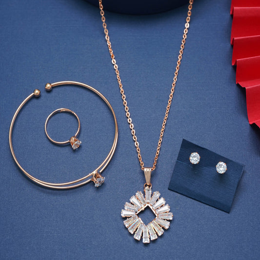 Beautiful Ad Diamond Studs Necklace Set For Women and Girls By Ramdev Art Fashion Jewellery