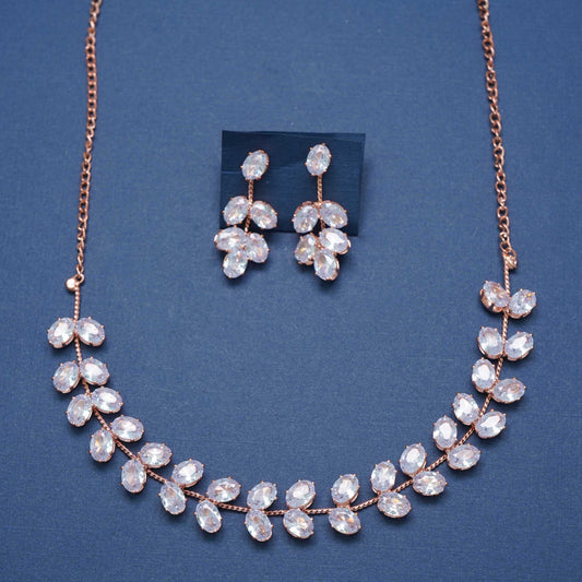 Elegance Ad Diamond Studs Necklace Set For Women and Girls By Ramdev Art Fashion Jewellery