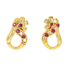 Golden Sparkle AD Diamond Studs Earrings For Women and Girls