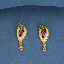 Fashion Forward AD Diamond Gold-Plated Earrings