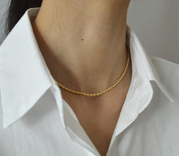 Daily Wear 22K Gold-Plated Brass Rope Chain for Women and Girls