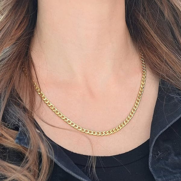 Gold Plated Pearl Vintage Paper Clip Link Chain