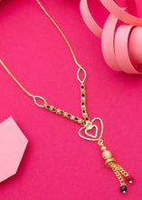 Heart Shape Brass Daily Wear Gold Plated Mangalsutra For Women and Girls